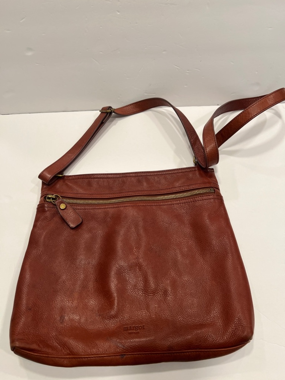 margot Saddle Brown Leather Crossbody Bag